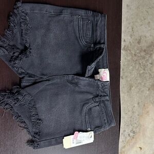 Black Frayed Denim Shorts GB girls NWT